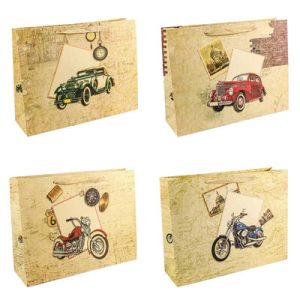 Пакет бумажный подарочный Ретро Машина микс45х35см