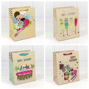 Пакет бумажный подарочный HB с тиснен микс 18х23см