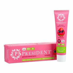 Зубная паста детская President 3 - 6 лет клубника, 43 мл