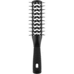 Hairway, Расческа для волос туннельная двусторонняя, 7 рядов, черная
