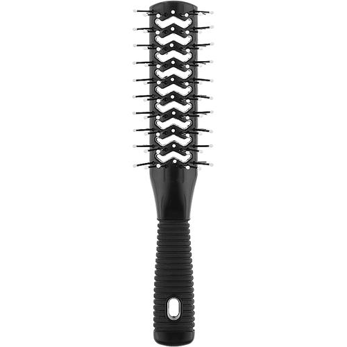 Hairway, Расческа для волос туннельная двусторонняя, 7 рядов, черная