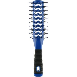 Hairway, Расческа для волос туннельная двусторонняя, 7 рядов, синяя