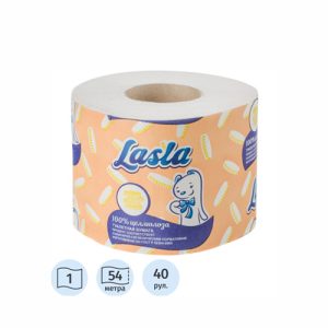 Бумага туалетная Lasla 1-слойная белая