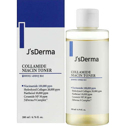 J’sDerma Collamide Niacin Toner, Тонер для комплексного увлажнения с керамидами и коллагеном — изображение 2