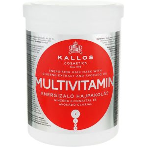 Kallos Cosmetics Energising Hair Multivitamin, Маска для волос с экстрактом женьшеня и маслом авокадо