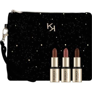 Kiko Milano Holiday Wonderlights Mini Lipstick Set (lipstick/3x1g + pouch), Набор