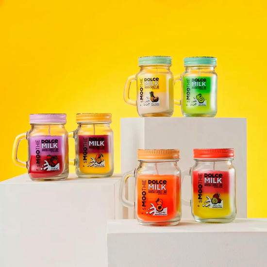 Свеча-смузи ароматическая `DOLCE MILK` Абрикос и персик — изображение 2