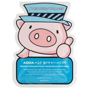Eunyul Маска тканевая для лица с гиалуроновой кислотой - collagen piggy mask pack with aqua, 23мл