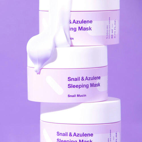 TIAM Маска ночная с муцином улитки и азуленом - Snail & Azulene Sleeping Mask, 80мл — изображение 3