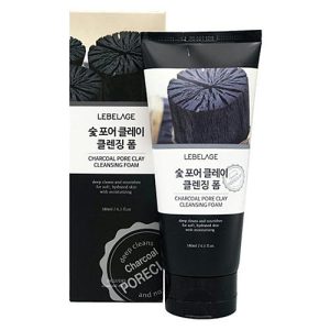 Lebelage Пенка для умывания с древесным углем - Charcoal pore clay cleansing foam, 180мл
