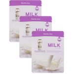 FarmStay Набор тканевых масок с молочными протеинами - Visible difference mask sheet milk, 3шт