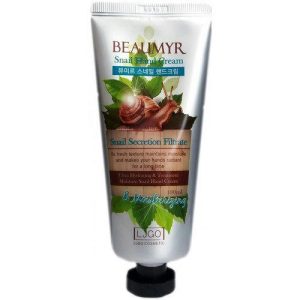 Juno Крем для рук увлажняющий с экстрактом слизи улитки - Beaumyr snail hand cream, 100мл