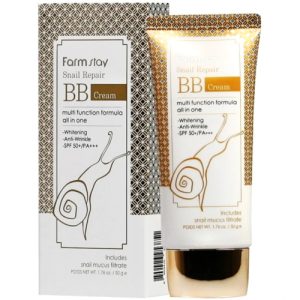 FarmStay Крем BB восстанавливающий с муцином улитки - Snail repair SPF50+/PA+++, 50г