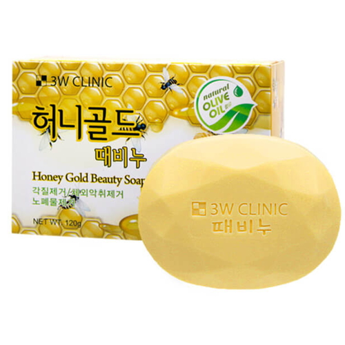 3W Clinic Мыло кусковое «мед» - Honey gold beauty soap, 120г