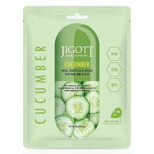Jigott Маска ампульная с экстрактом огурца - Cucumber real ampoule mask, 27мл