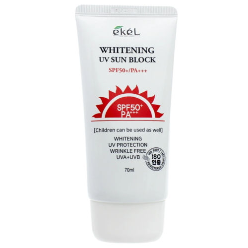 Ekel Солнцезащитный крем для лица с муцином улитки - Whitening UV sun block SPF 50, 70мл