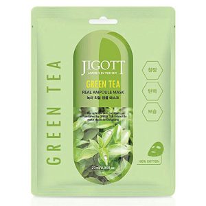 Jigott Маска ампульная с зеленым чаем - Green tea real ampoule mask, 27мл