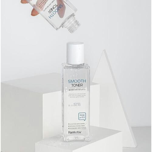 FarmStay Разглаживающий успокаивающий тонер - Smooth Toner pH 5.5, 200мл — изображение 3