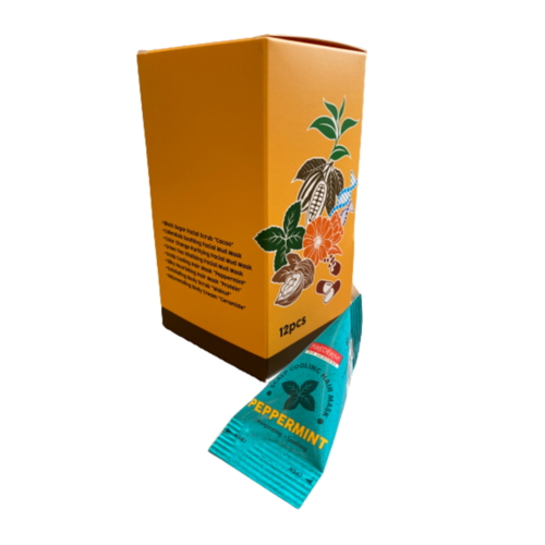 Purederm Маска для волос с мятой - Peppermint scalp cooling hair mask peppermint, 12шт*20г