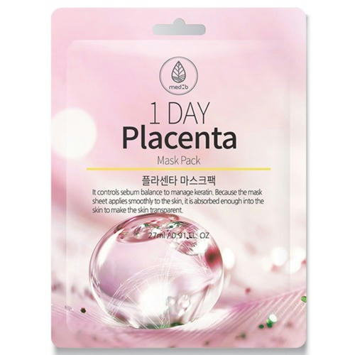 Med B Тканевая маска с экстрактом фитоплаценты антивозрастная - 1 Day placenta mask pack, 27мл