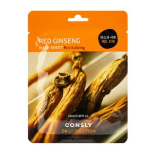 Consly Маска тканевая с экстрактом красного женьшеня - daily solution red ginseng mask sheet, 25мл