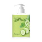 Deoproce Крем для лица c огурцом массажный - Clean&white cleansing massage cream cucumber, 430мл