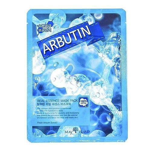May Island Маска для лица тканевая Арбутин - Real essence mask pack, 25мл