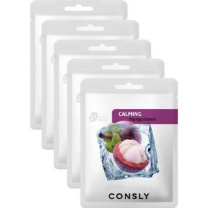 Consly Маска тканевая с экстрактом мангостина - Mangosteen calming mask pack, 5шт*20мл