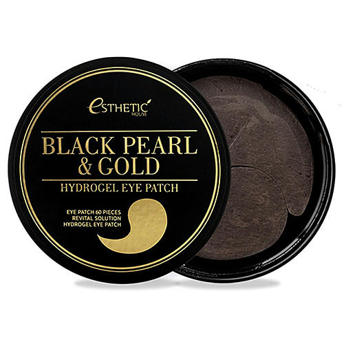 Esthetic House Патчи с черным жемчугом и золотом - Black pearl&gold hydrogel eye patch, 60шт — изображение 2