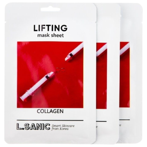 L.Sanic Набор коллагеновых тканевых масок с эффектом лифтинга, 3шт