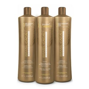CADIVEU, Набор средств для проведения процедуры эко-выпрямления волос Brasil Cacau, 3*1000 мл