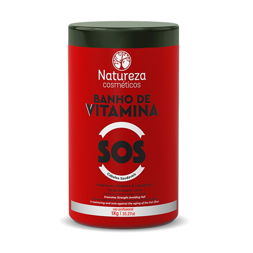 NATUREZA, Ботокс SOS-восстановление для волос Banho de Vitamina, 1000 мл