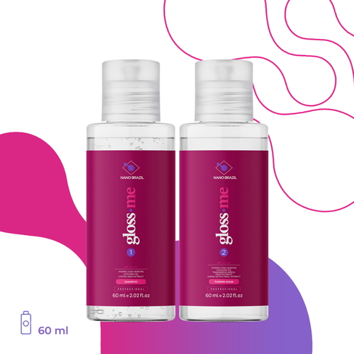 NANO BRAZIL, Набор для волос GLOSS ME (шаг 1 + шаг 2), 2х60 мл