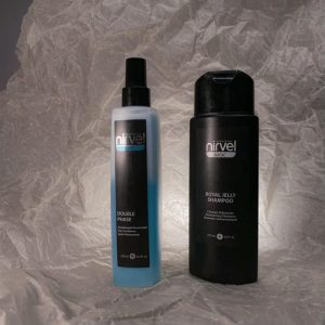 NIRVEL, Набор Nirvel Professional ROYAL JELLY SHAMPOO - Шампунь увлажняющий, 250 мл + Nirvel Professional DOUBLE FASE ДВУХФАЗНЫЙ НЕСМЫВАЕМЫЙ СПРЕЙ-КОНДИЦИОНЕР, 250 мл