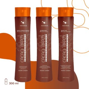 NANO BRAZIL, Набор для волос CACAO BRAZIL (шаг 1 + шаг 2 + шаг 3), 3х300 мл