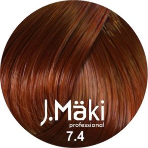 J.MAKI, Стойкий краситель для волос Hair Color 7/4, 60 мл
