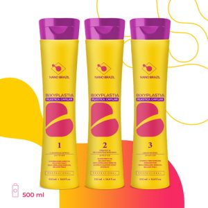 NANO BRAZIL, Набор для волос BIXYPLASTIA (шаг 1 + шаг 2 + шаг 3), 3х500 мл