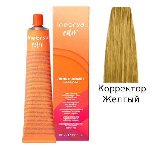 INEBRYA, Крем-краска для волос Color Professional Yellow, 100 мл