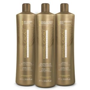 CADIVEU, Набор средств для проведения процедуры кератинового выпрямления Brasil Cacau, 3*1000 мл