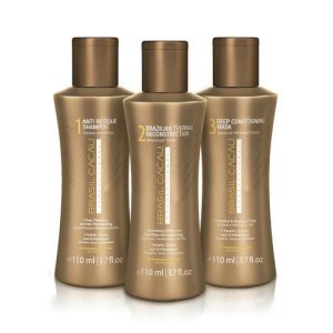 CADIVEU, Набор средств для проведения процедуры кератинового выпрямления Brasil Cacau, 3*110 мл