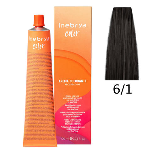 INEBRYA, Крем-краска для волос Color Professional 6/1, 100 мл