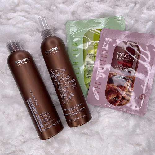 KAPOUS, Набор шампунь и кондиционер-реструктурант для волос с кератином, Magic Keratin, 300 мл