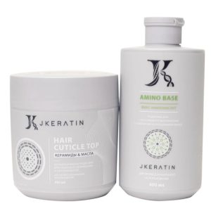 JKERATIN, Набор для волос Amino Base + Hair Cuticle Top, 2 х 400 мл