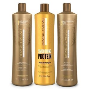 CADIVEU, Набор средств для проведения процедуры протеинового выпрямления Brasil Cacau, 3*1000 мл