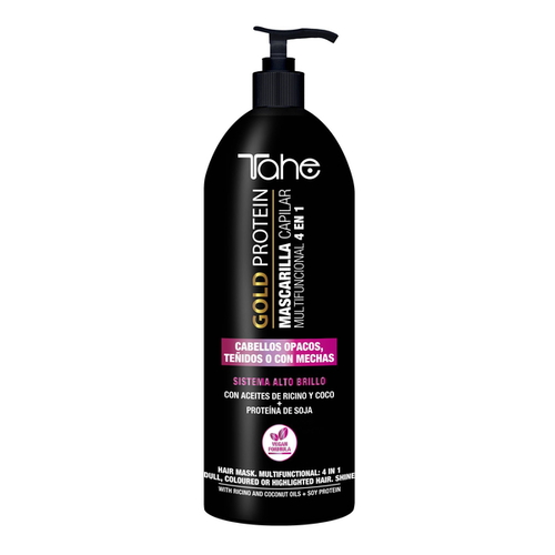 TAHE, Многофункциональная маска для тусклых, окрашенных или мелированных волос 3 в 1 Gold Protein, 1000 мл