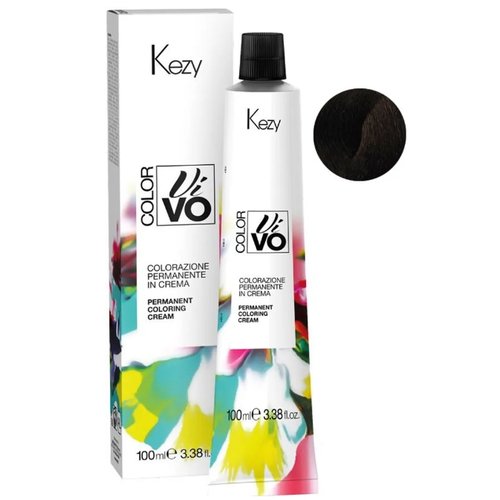KEZY, Перманентная крем-краска для волос c коллагеном и Абиссинским маслом Colore Vivo 5.03, 100 мл