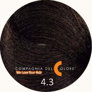 COMPAGNIA DEL COLORE, Стойкая низкоаммиачная краска для волос 4.3, 100 мл