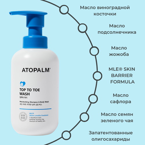Atopalm Универсальный детский гель для душа «С головы до пят» Top to Toe Wash 200 мл — изображение 2