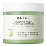 JM Solution Успокаивающие тонер- пэды Releaf mild acidic wormwood toner pads 140мл х 70шт