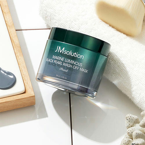 JM Solution Маска для глубокого очищения пор с черным жемчугом Marine Luminous Black Pearl Wash Off Mask 80г — изображение 2